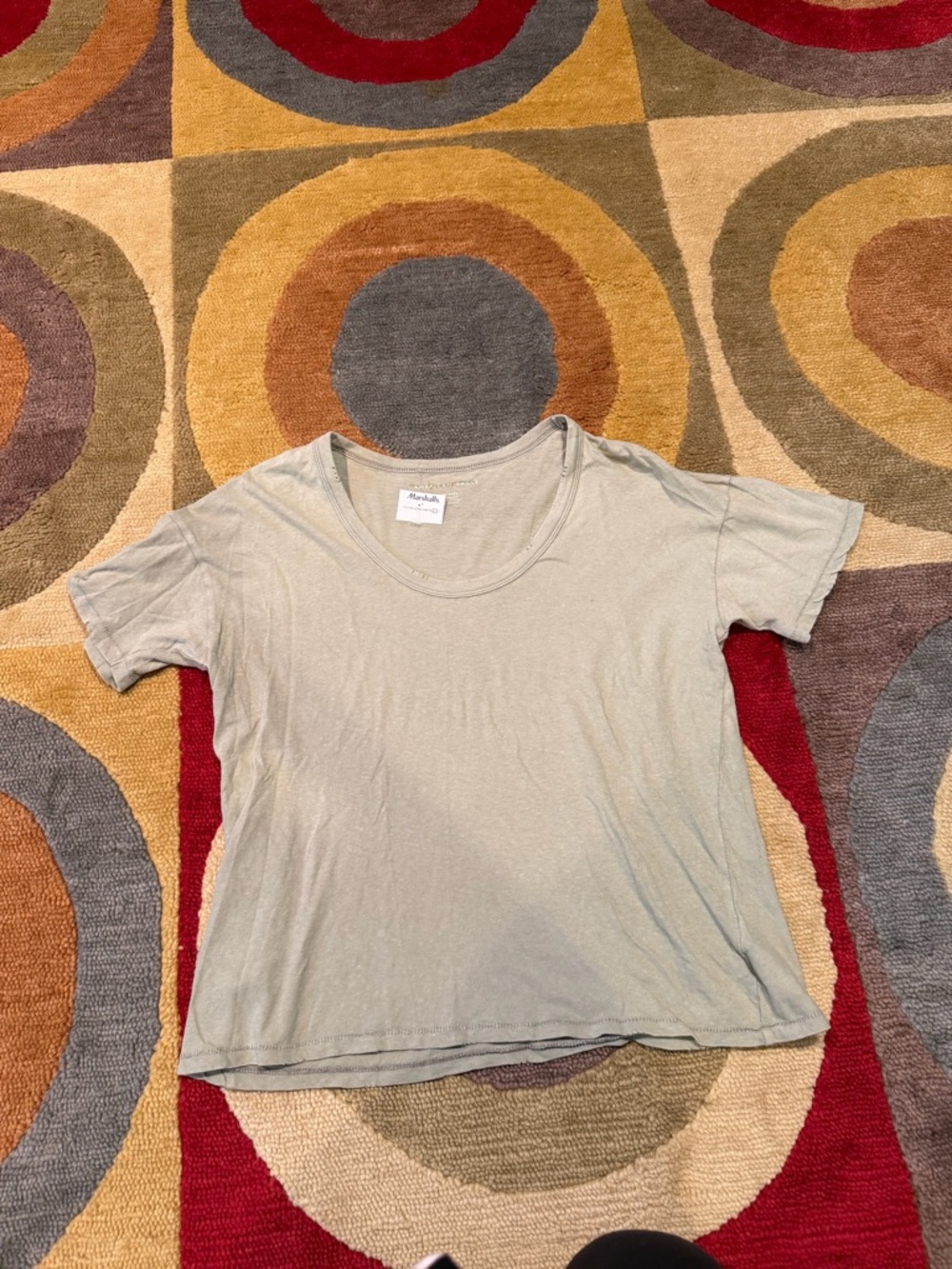 NWT American Eagle Scoop Neck Tee Shirt Light Olive Green Loose Fit Size XS